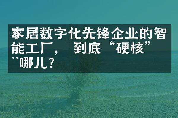 越严格家居数字化先锋企业的智能工厂，到底“硬核”在哪儿？